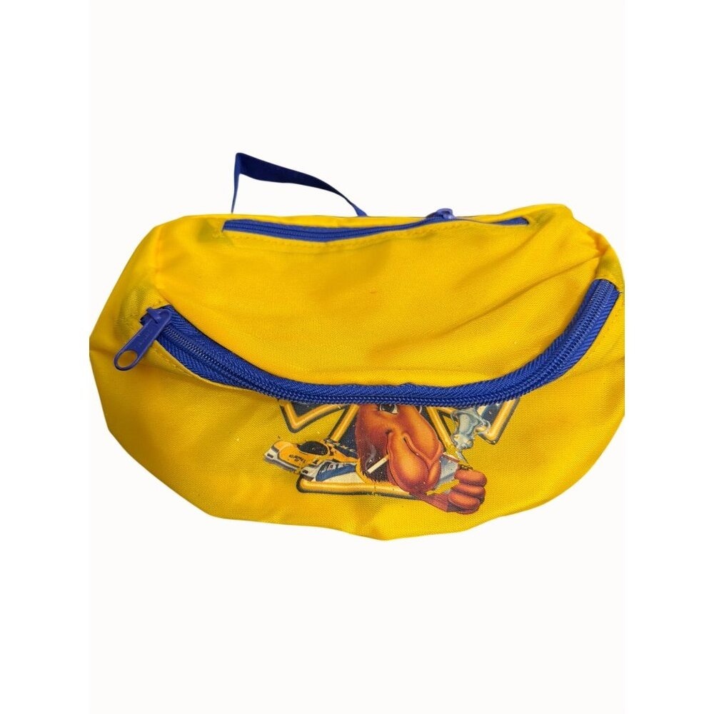 Vintage Camel GT Yellow Fanny Pack With Blue Straps & Zippered Pockets
